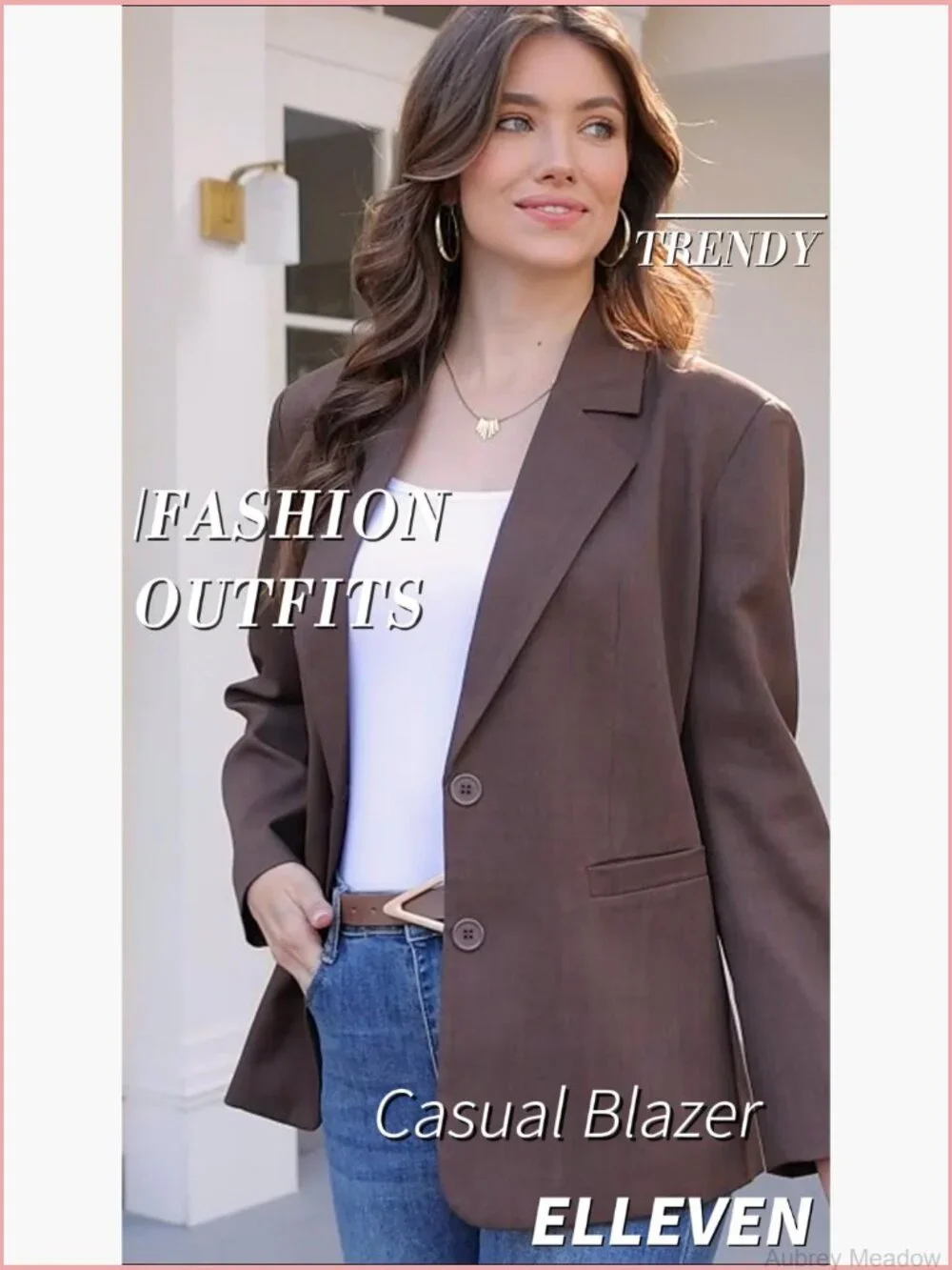 Business Casual Relaxed Fit Blazer with Pockets
